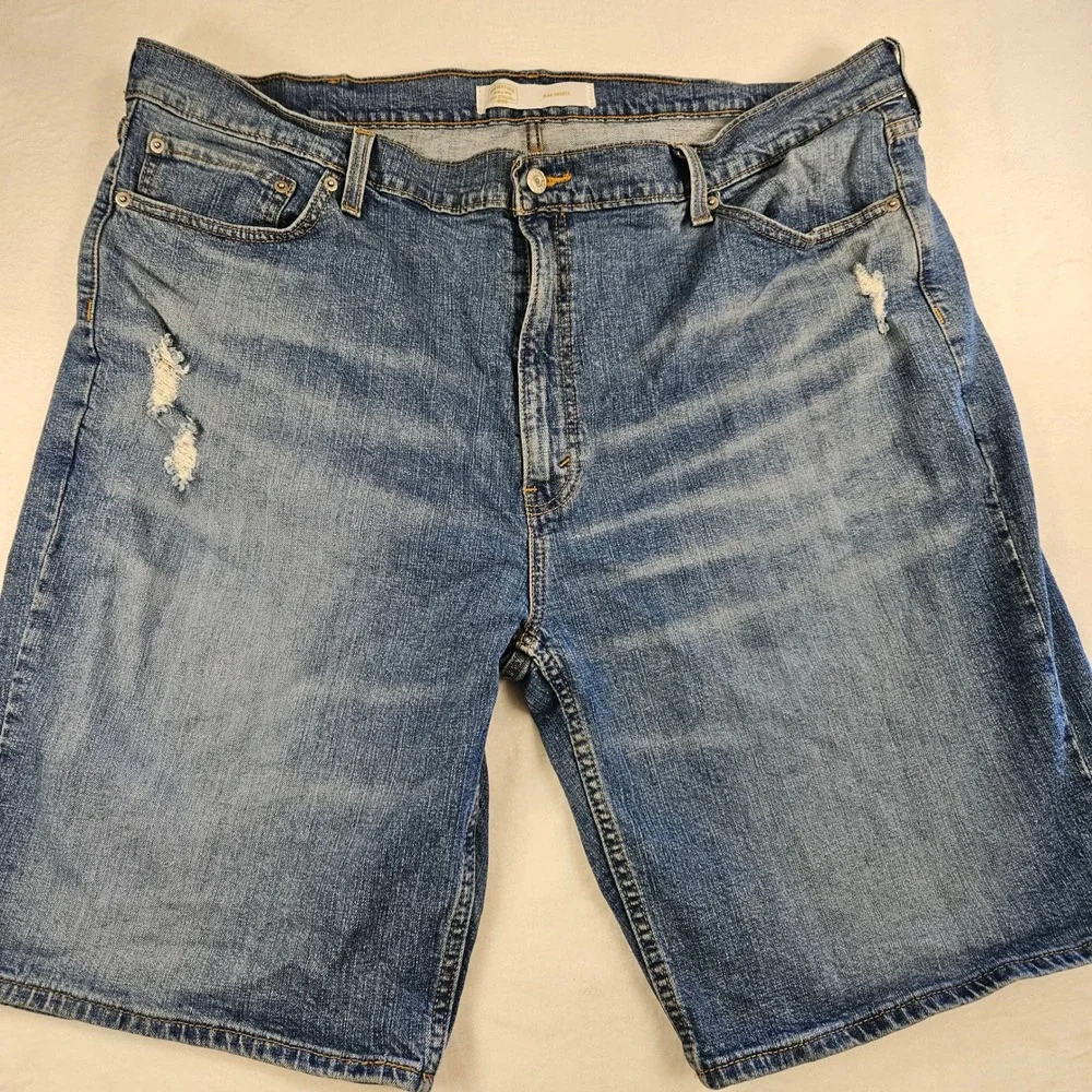 Signature by Levi Strauss Gold Label Mens Distressed Jean Shorts Blue W42